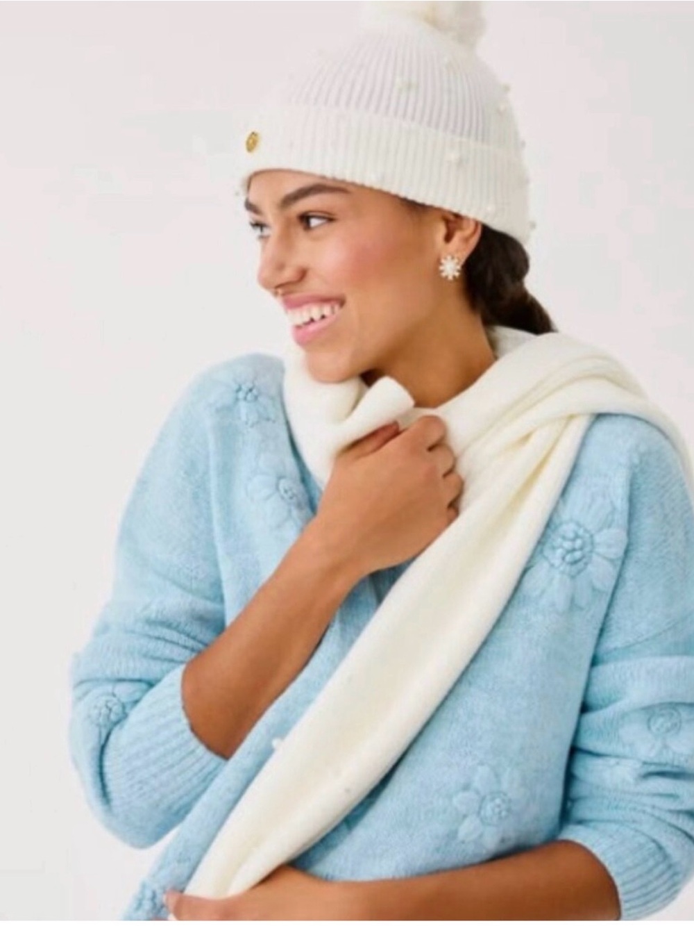 Women’s Lilly Pulitzer New with tags embellished Scarf, one size coconut